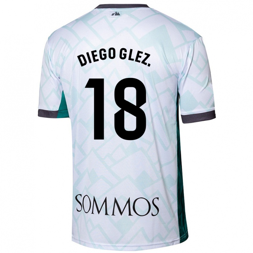 Enfant Football Maillot Diego González #18 Blanc Vert Tenues Extérieur 2024/25 Canada