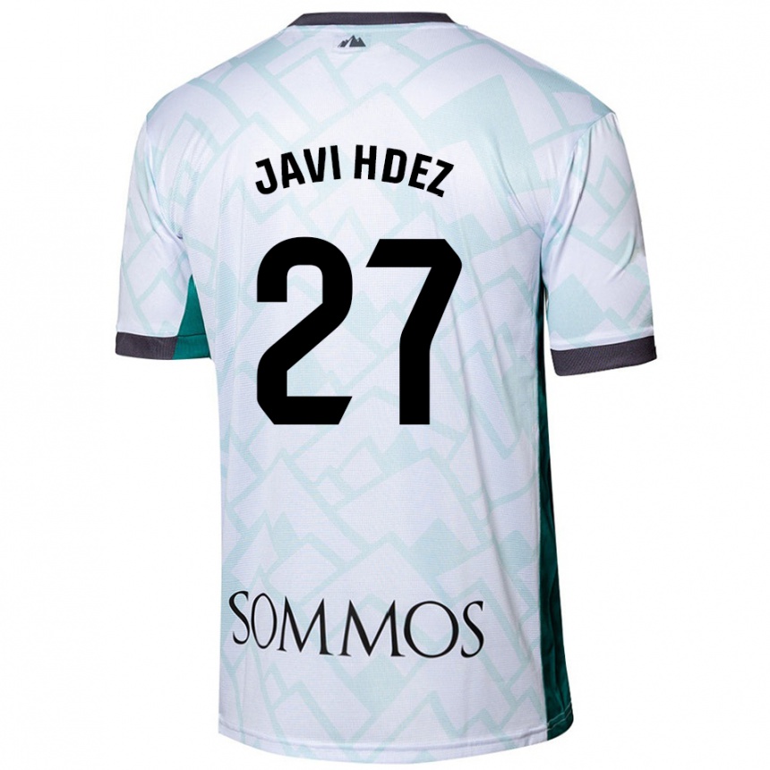 Kids Football Javi Hernández #27 White Green Away Jersey 2024/25 T-Shirt Canada