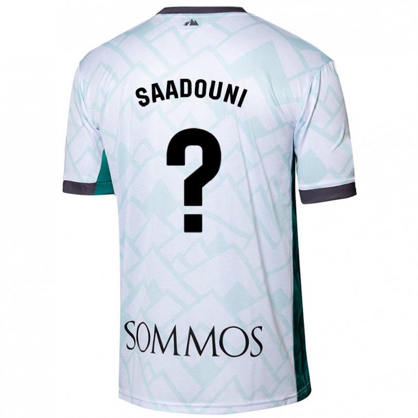 Kids Football Mohammed Saadouni #0 White Green Away Jersey 2024/25 T-Shirt Canada