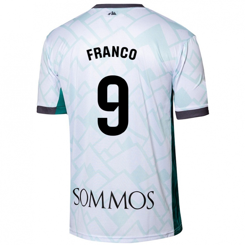 Enfant Football Maillot Santi Franco #9 Blanc Vert Tenues Extérieur 2024/25 Canada