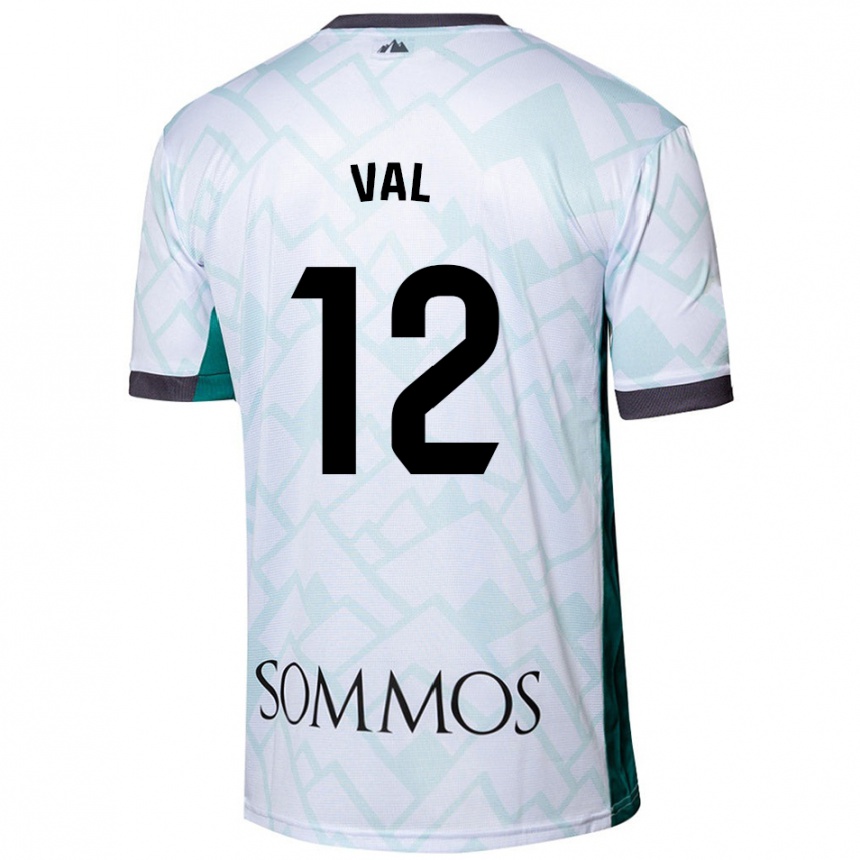 Kids Football Ángel Val #12 White Green Away Jersey 2024/25 T-Shirt Canada