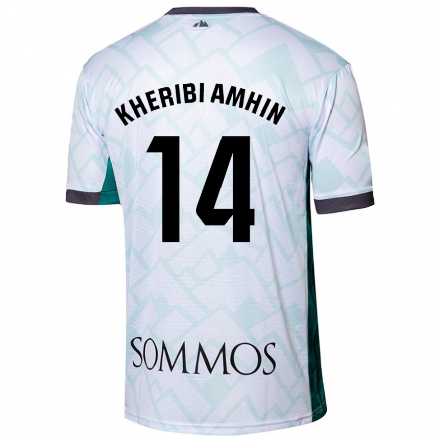 Kids Football Nabil Kheribi Amhin #14 White Green Away Jersey 2024/25 T-Shirt Canada