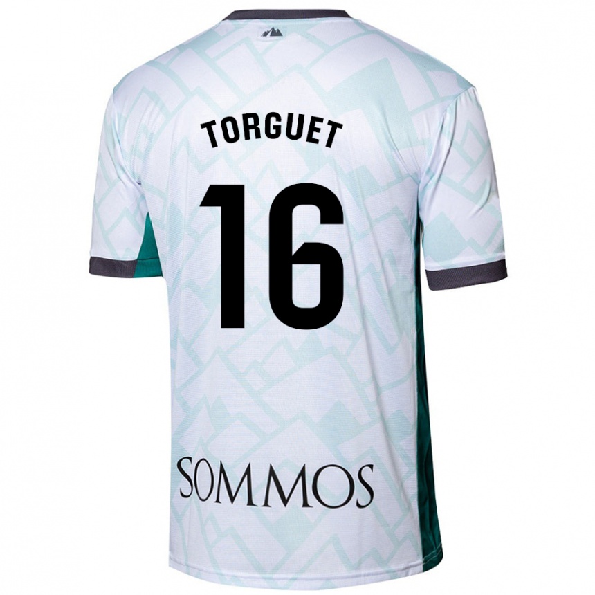 Enfant Football Maillot Miguel Torguet #16 Blanc Vert Tenues Extérieur 2024/25 Canada