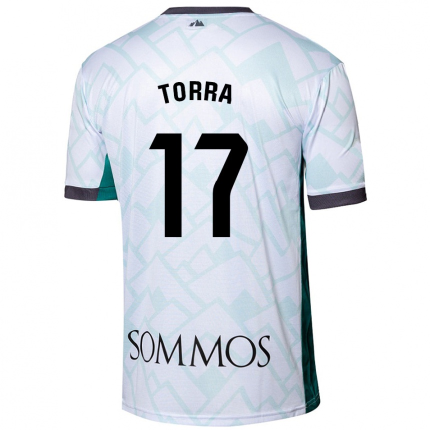 Kids Football Marc Torra #17 White Green Away Jersey 2024/25 T-Shirt Canada