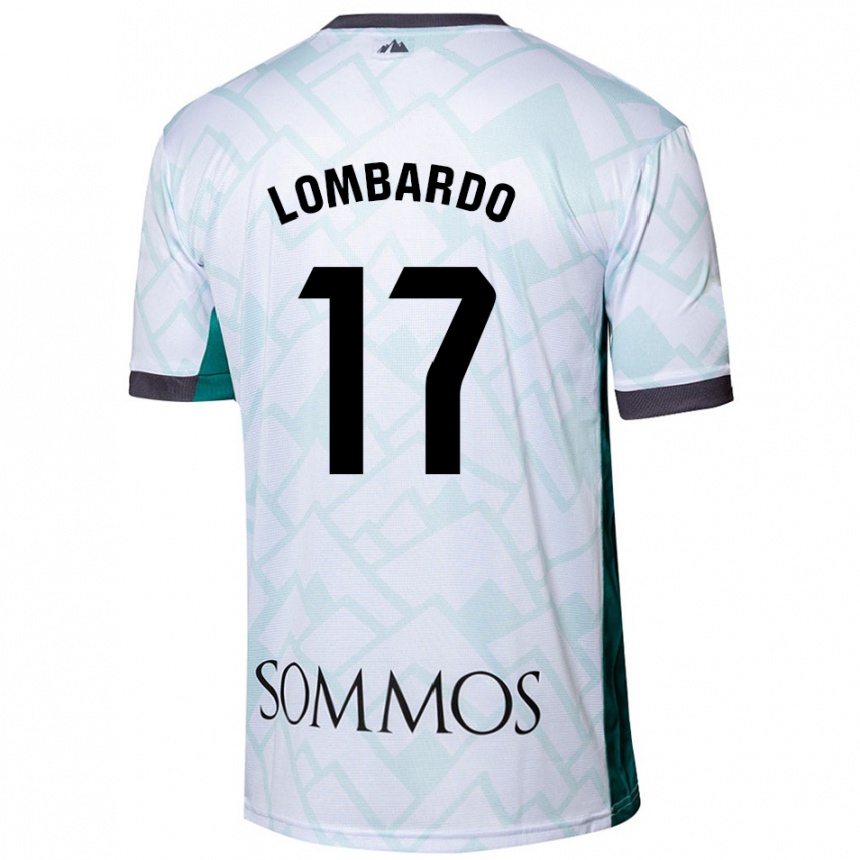 Kids Football Enzo Lombardo #17 White Green Away Jersey 2024/25 T-Shirt Canada