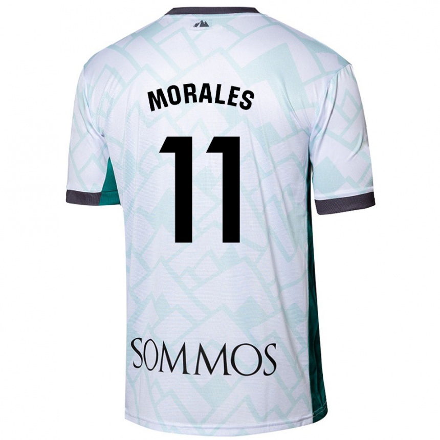 Kids Football Carolina Morales #11 White Green Away Jersey 2024/25 T-Shirt Canada