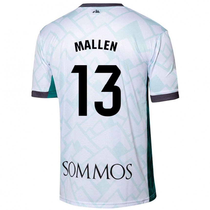 Enfant Football Maillot Lucía Mallén #13 Blanc Vert Tenues Extérieur 2024/25 Canada