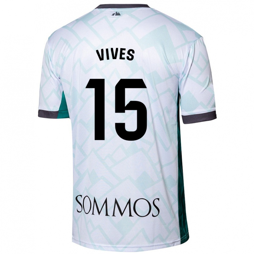 Enfant Football Maillot Helena Vives #15 Blanc Vert Tenues Extérieur 2024/25 Canada