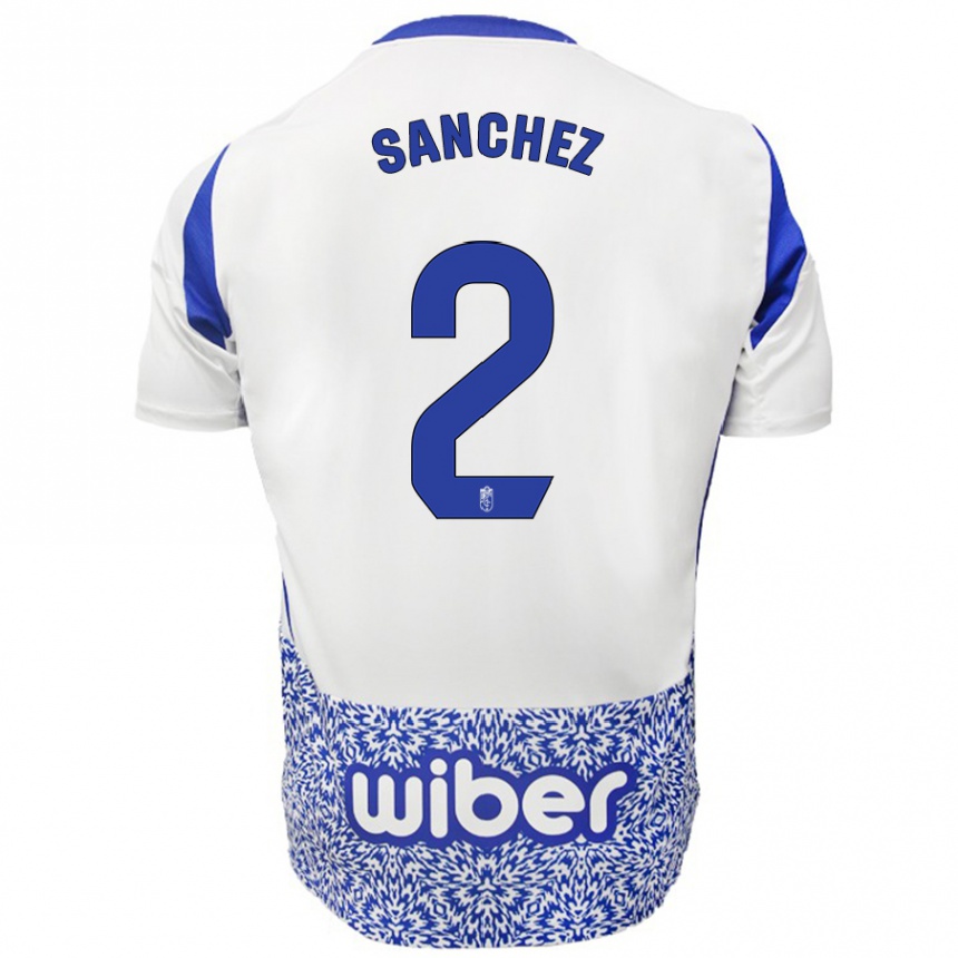 Enfant Football Maillot Rubén Sánchez #2 Blanc Bleu Tenues Extérieur 2024/25 Canada