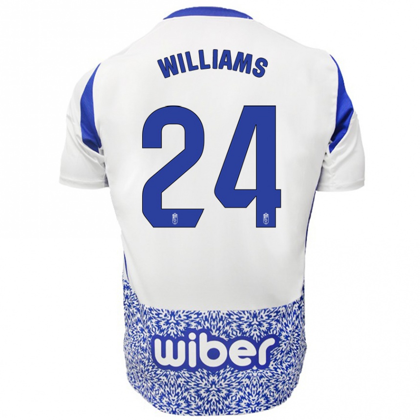 Enfant Football Maillot Loïc Williams #24 Blanc Bleu Tenues Extérieur 2024/25 Canada