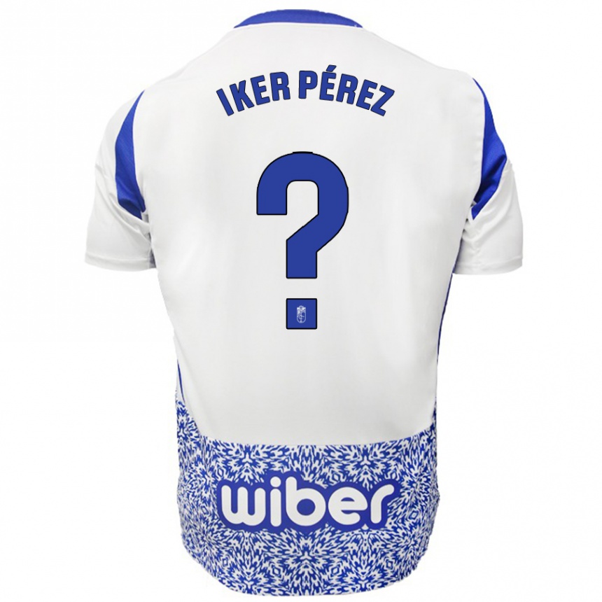 Enfant Football Maillot Iker Pérez #0 Blanc Bleu Tenues Extérieur 2024/25 Canada