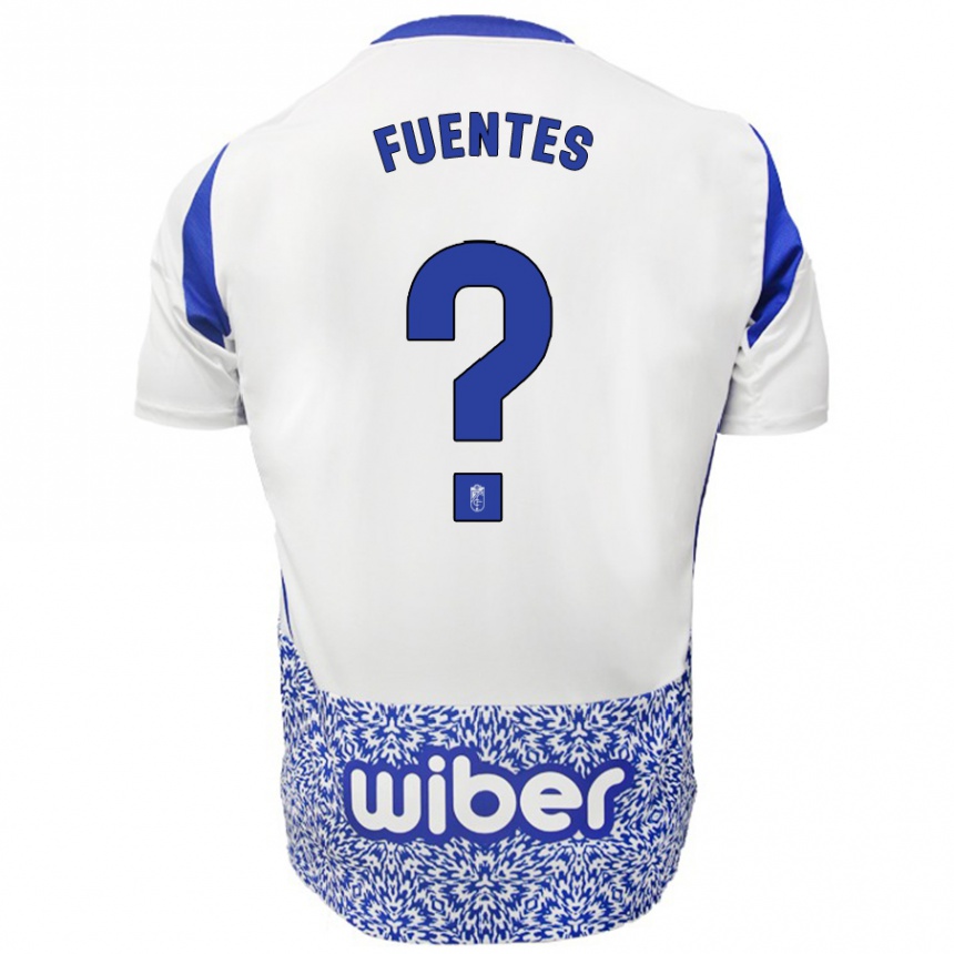 Enfant Football Maillot Alejandro Fuentes #0 Blanc Bleu Tenues Extérieur 2024/25 Canada