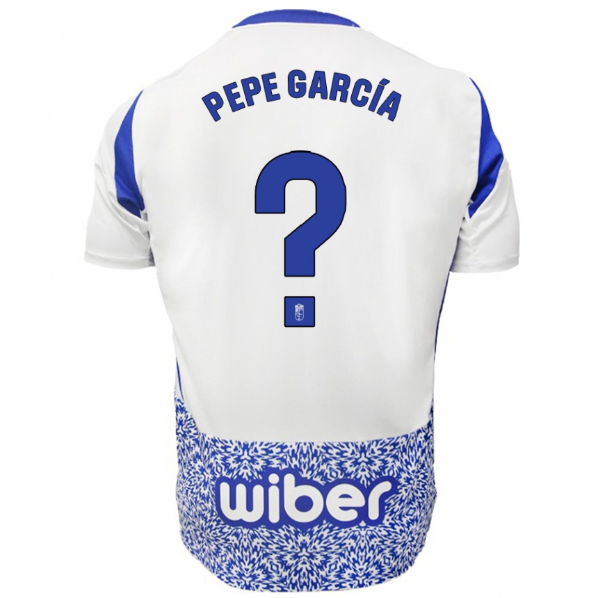 Enfant Football Maillot Pepe García #0 Blanc Bleu Tenues Extérieur 2024/25 Canada