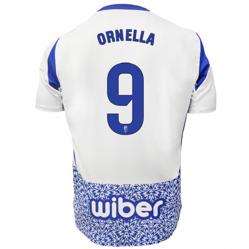 Enfant Football Maillot Ornella María Vignola Cabot #9 Blanc Bleu Tenues Extérieur 2024/25 Canada