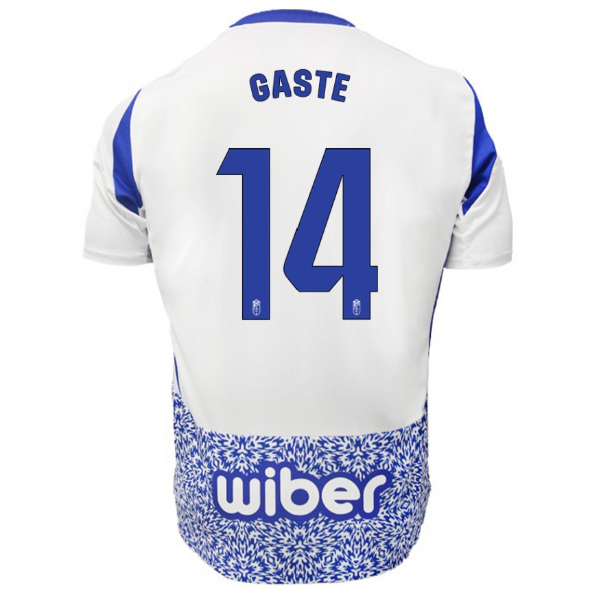 Kids Football Gaste #14 White Blue Away Jersey 2024/25 T-Shirt Canada