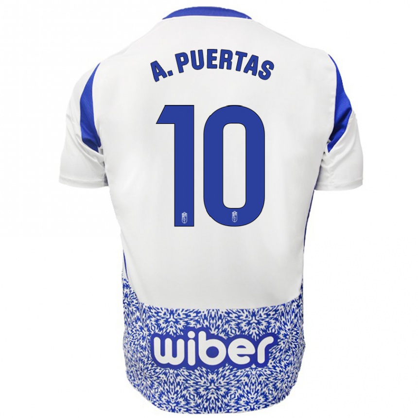 Enfant Football Maillot Antonio Puertas #10 Blanc Bleu Tenues Extérieur 2024/25 Canada