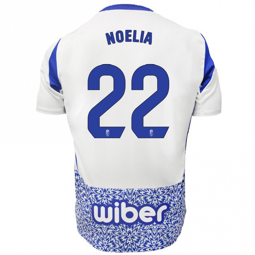 Enfant Football Maillot Noelia Salas Mullens #22 Blanc Bleu Tenues Extérieur 2024/25 Canada