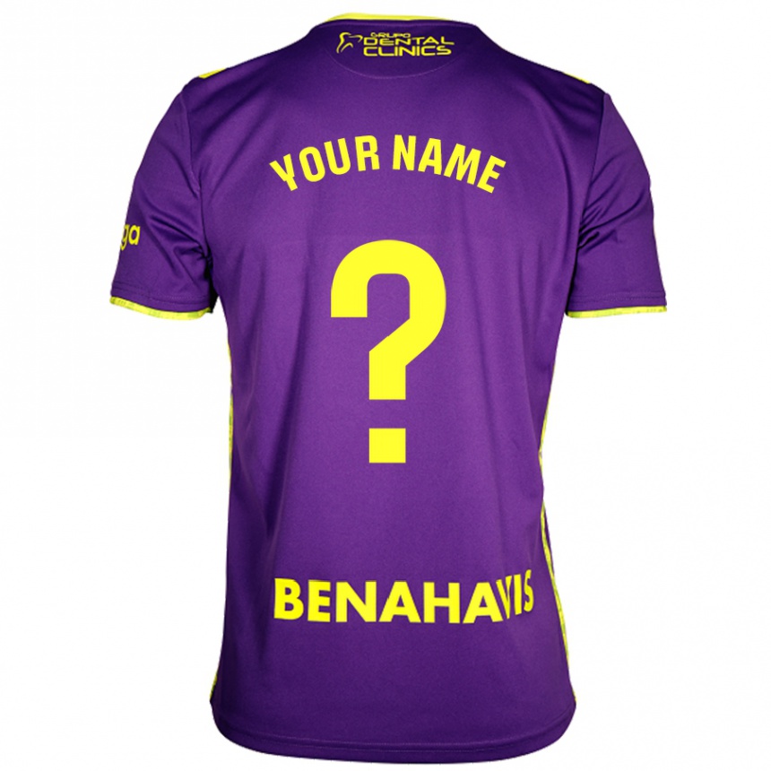 Kids Football Your Name #0 Purple Yellow Away Jersey 2024/25 T-Shirt Canada