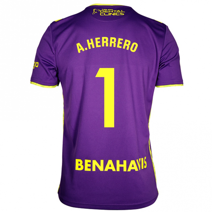 Enfant Football Maillot Alfonso Herrero #1 Violet Jaune Tenues Extérieur 2024/25 Canada