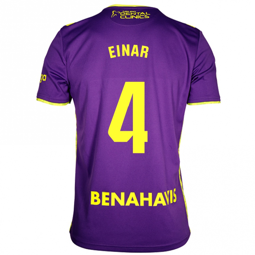 Kids Football Einar Galilea #4 Purple Yellow Away Jersey 2024/25 T-Shirt Canada