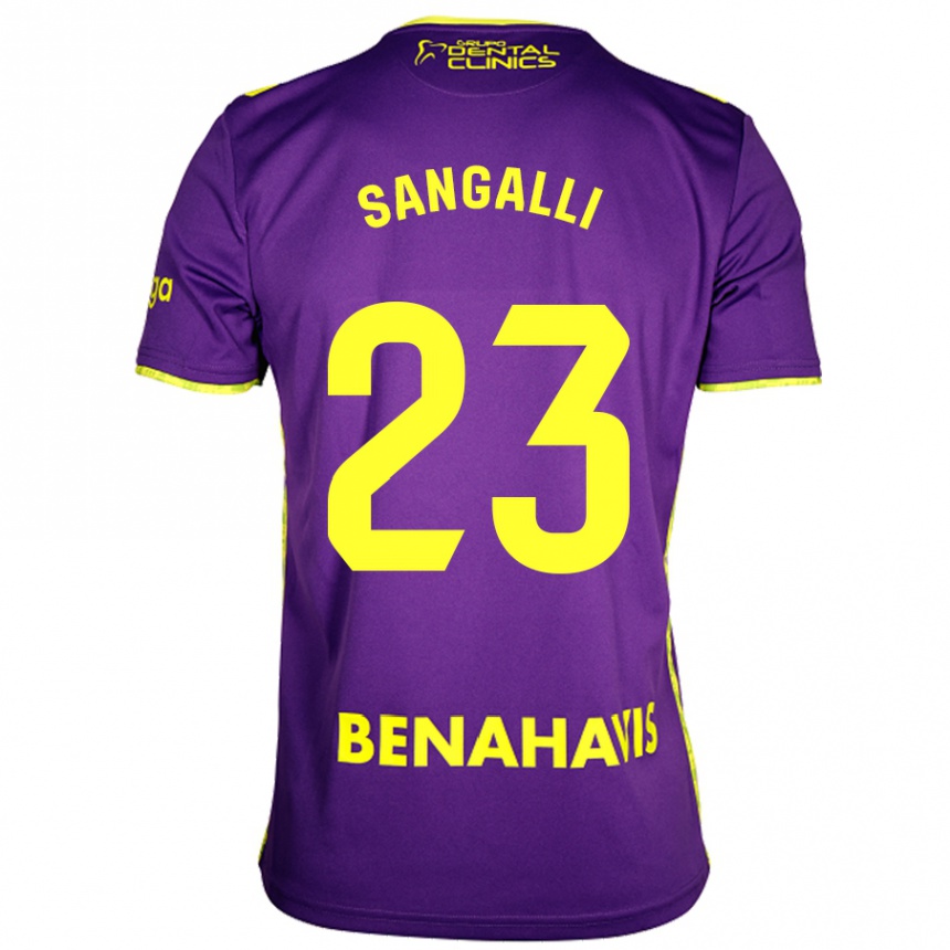 Enfant Football Maillot Luca Sangalli #23 Violet Jaune Tenues Extérieur 2024/25 Canada