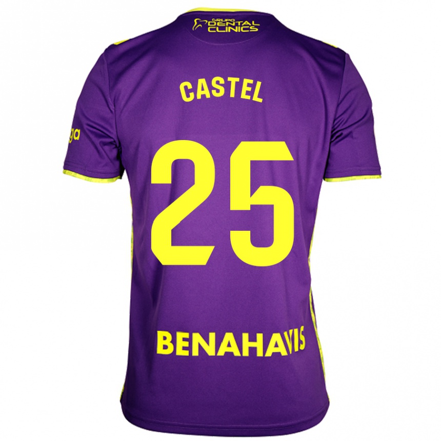 Kids Football Sergio Castel #25 Purple Yellow Away Jersey 2024/25 T-Shirt Canada