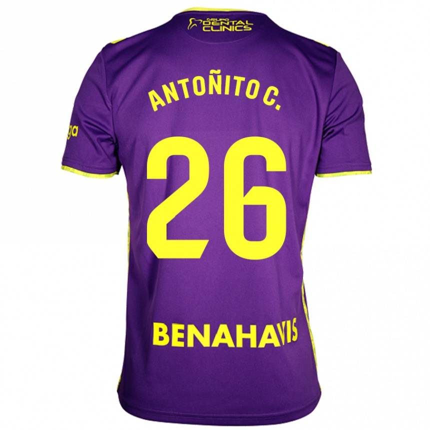 Kids Football Antonio Cordero #26 Purple Yellow Away Jersey 2024/25 T-Shirt Canada