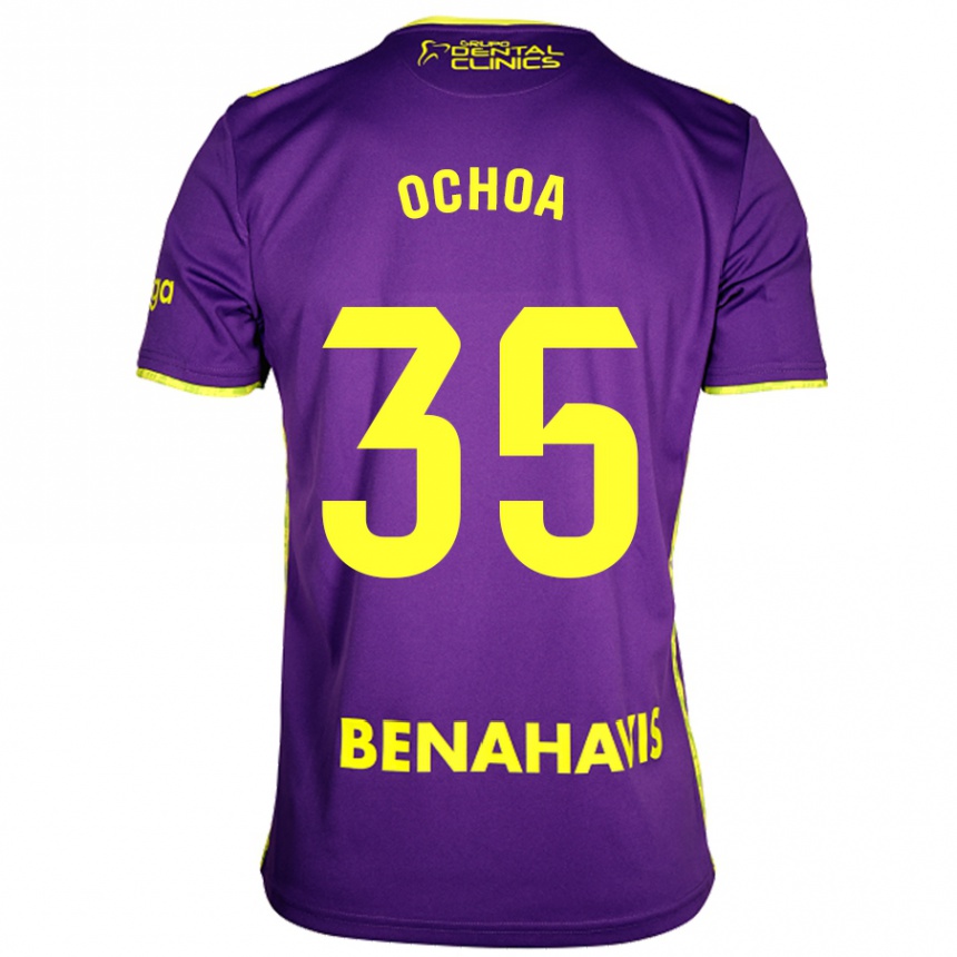 Enfant Football Maillot Aarón Ochoa #35 Violet Jaune Tenues Extérieur 2024/25 Canada