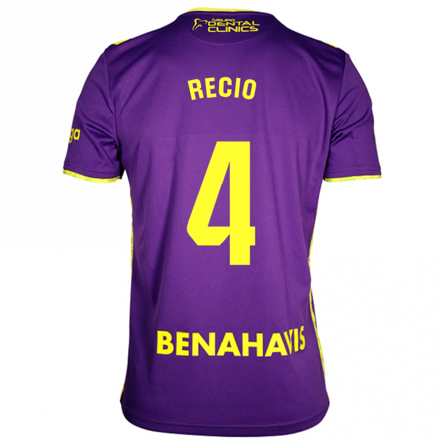 Kids Football Ángel Recio #4 Purple Yellow Away Jersey 2024/25 T-Shirt Canada