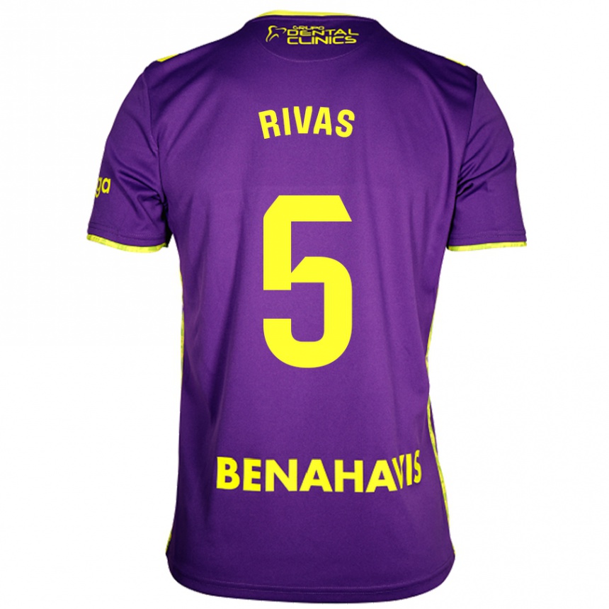 Enfant Football Maillot Juande Rivas #5 Violet Jaune Tenues Extérieur 2024/25 Canada