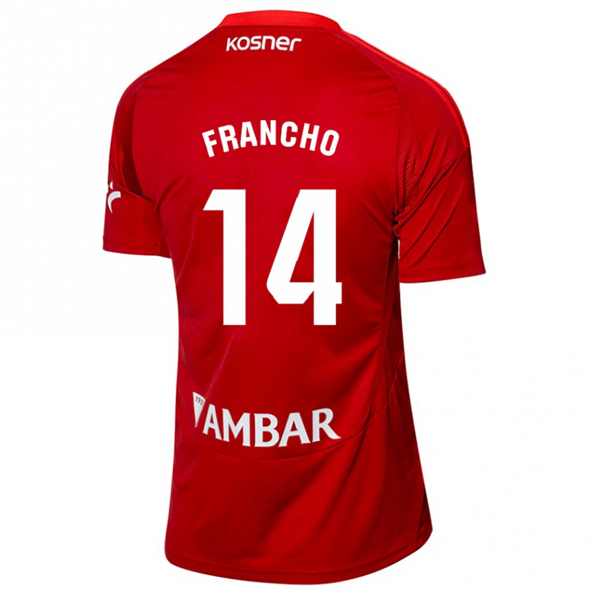 Enfant Football Maillot Francho Serrano #14 Blanc Bleu Tenues Extérieur 2024/25 Canada