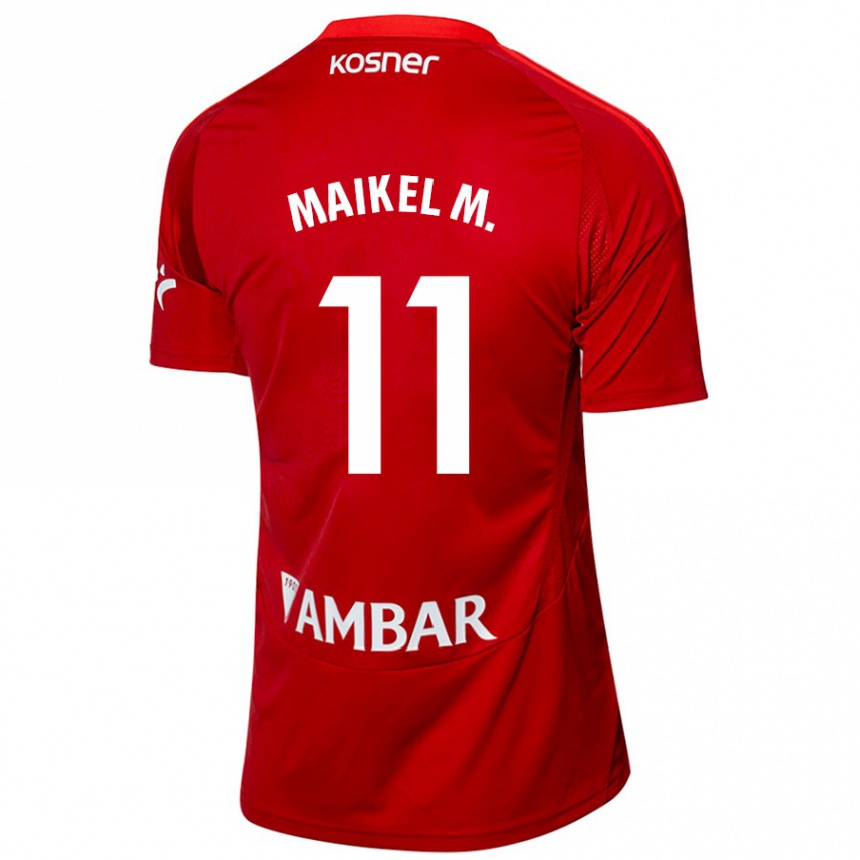 Enfant Football Maillot Maikel Mesa #11 Blanc Bleu Tenues Extérieur 2024/25 Canada