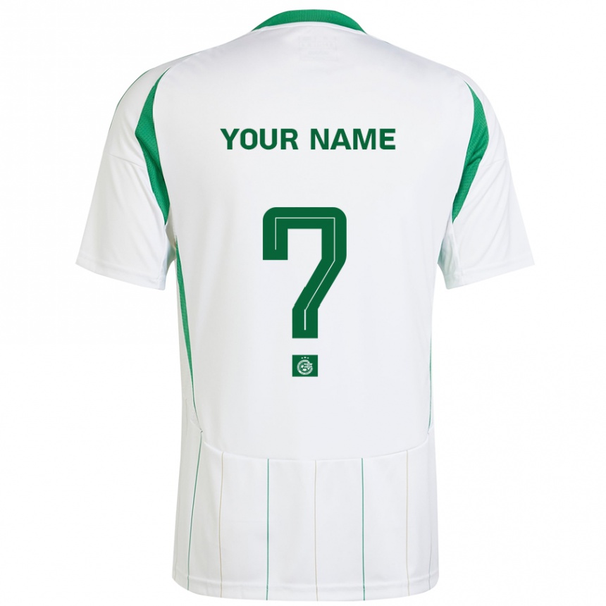 Enfant Football Maillot Votre Nom #0 Blanc Vert Tenues Extérieur 2024/25 Canada