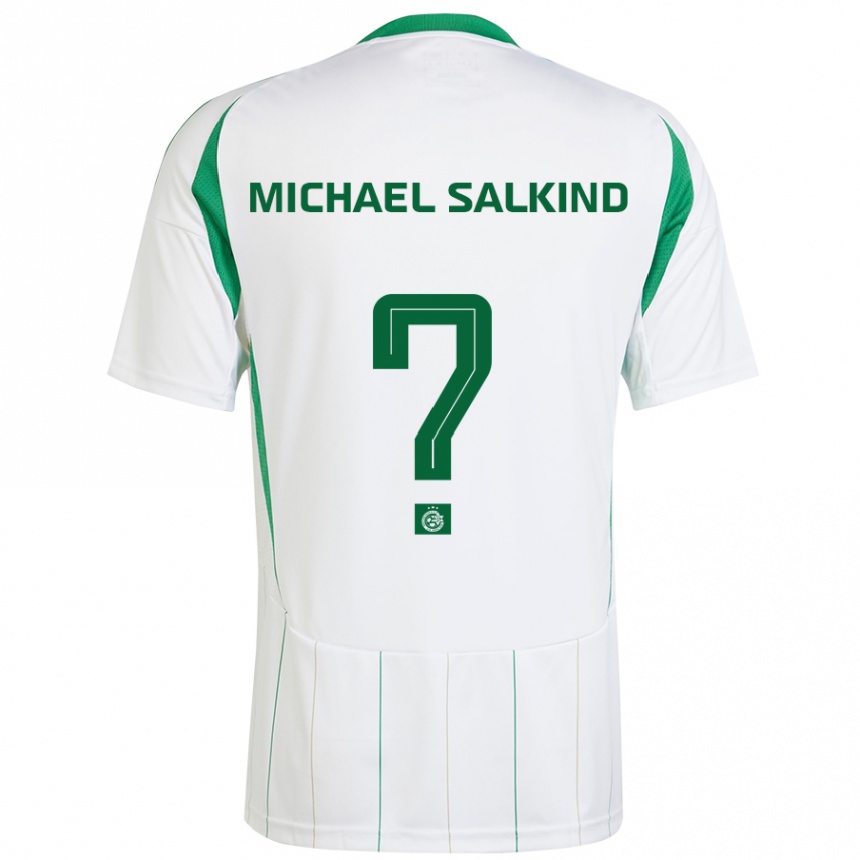 Kids Football Liav Michael Salkind #0 White Green Away Jersey 2024/25 T-Shirt Canada