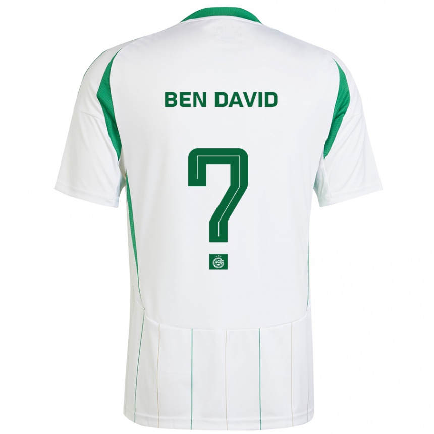 Kids Football Shay Ben David #0 White Green Away Jersey 2024/25 T-Shirt Canada