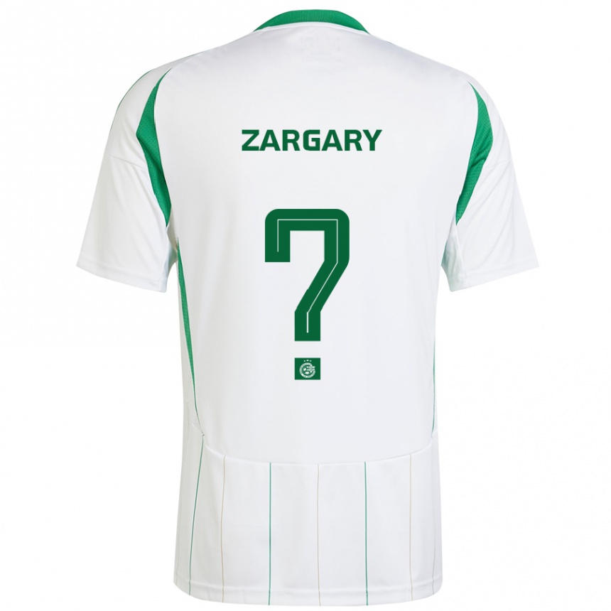 Enfant Football Maillot Aviel Zargary #0 Blanc Vert Tenues Extérieur 2024/25 Canada