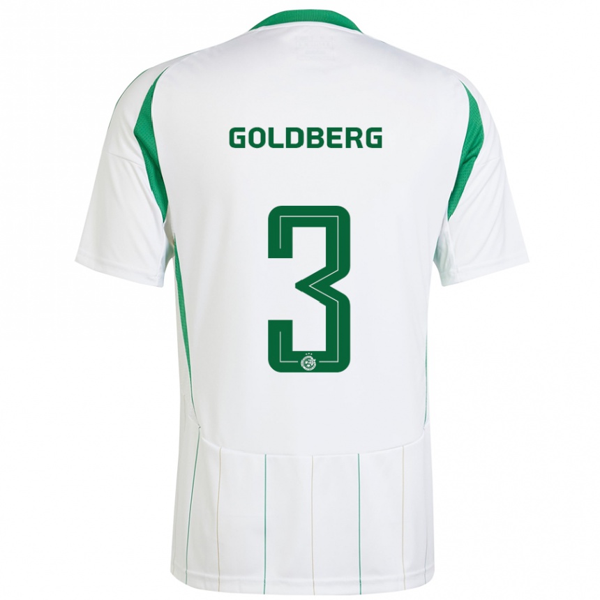 Enfant Football Maillot Shon Goldberg #3 Blanc Vert Tenues Extérieur 2024/25 Canada