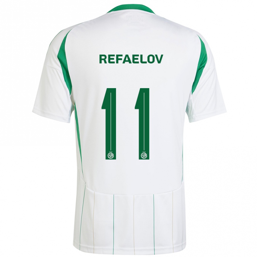 Enfant Football Maillot Lior Refaelov #11 Blanc Vert Tenues Extérieur 2024/25 Canada