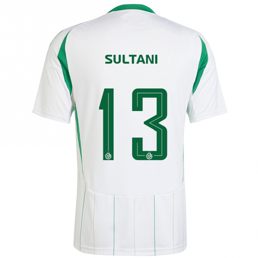 Kids Football Tomás Sultani #13 White Green Away Jersey 2024/25 T-Shirt Canada