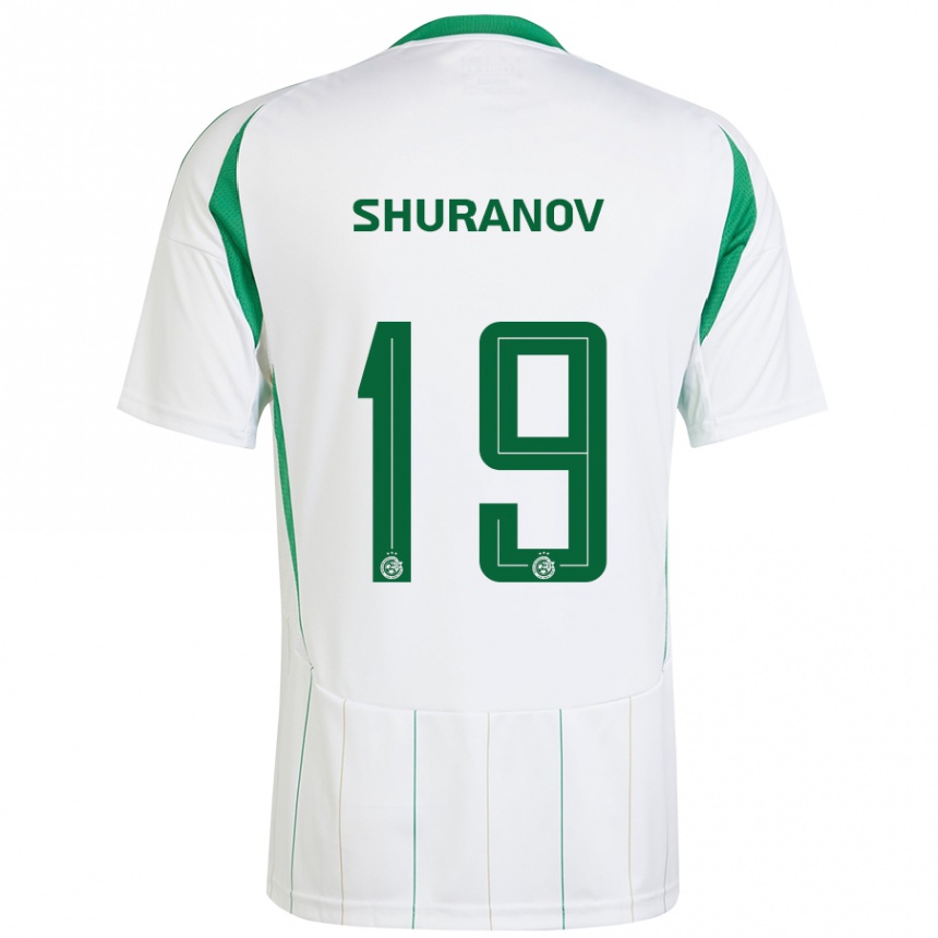 Enfant Football Maillot Erik Shuranov #19 Blanc Vert Tenues Extérieur 2024/25 Canada