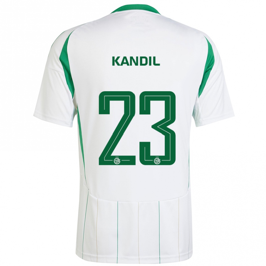 Enfant Football Maillot Maor Kandil #23 Blanc Vert Tenues Extérieur 2024/25 Canada