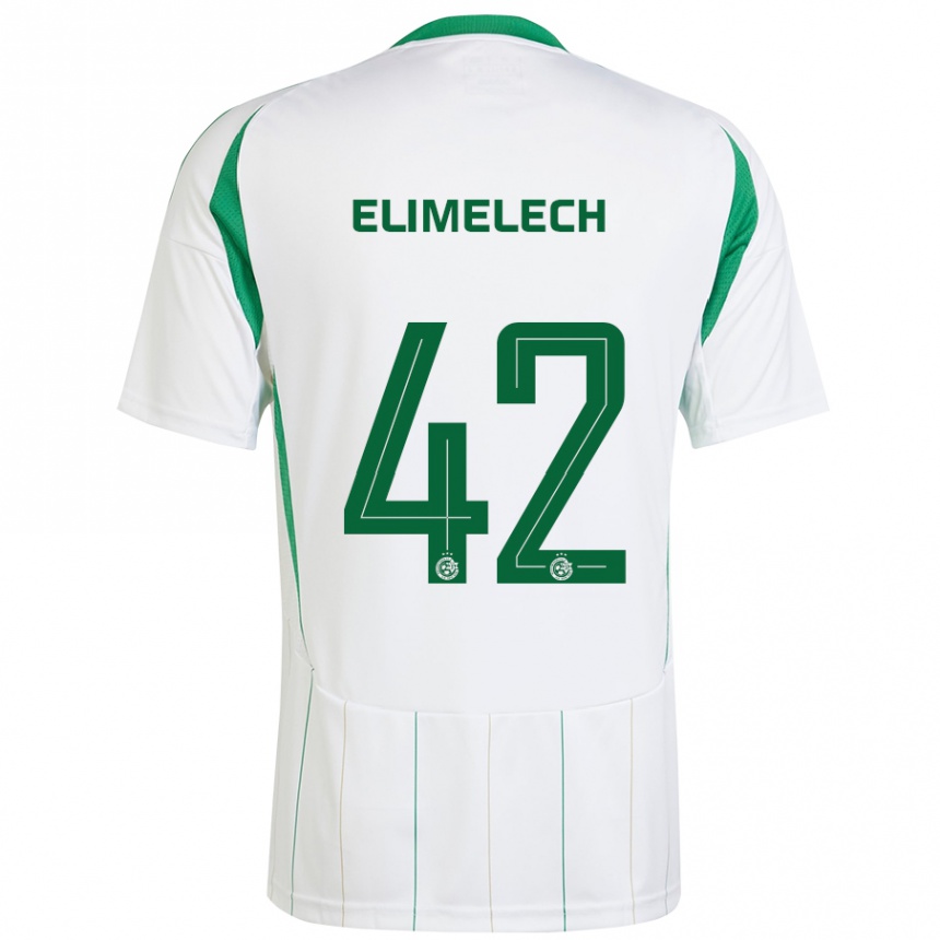 Kids Football Roey Elimelech #42 White Green Away Jersey 2024/25 T-Shirt Canada