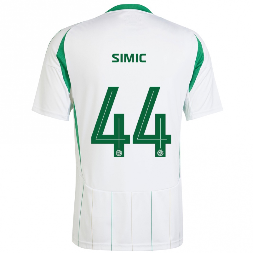 Enfant Football Maillot Lorenco Simic #44 Blanc Vert Tenues Extérieur 2024/25 Canada