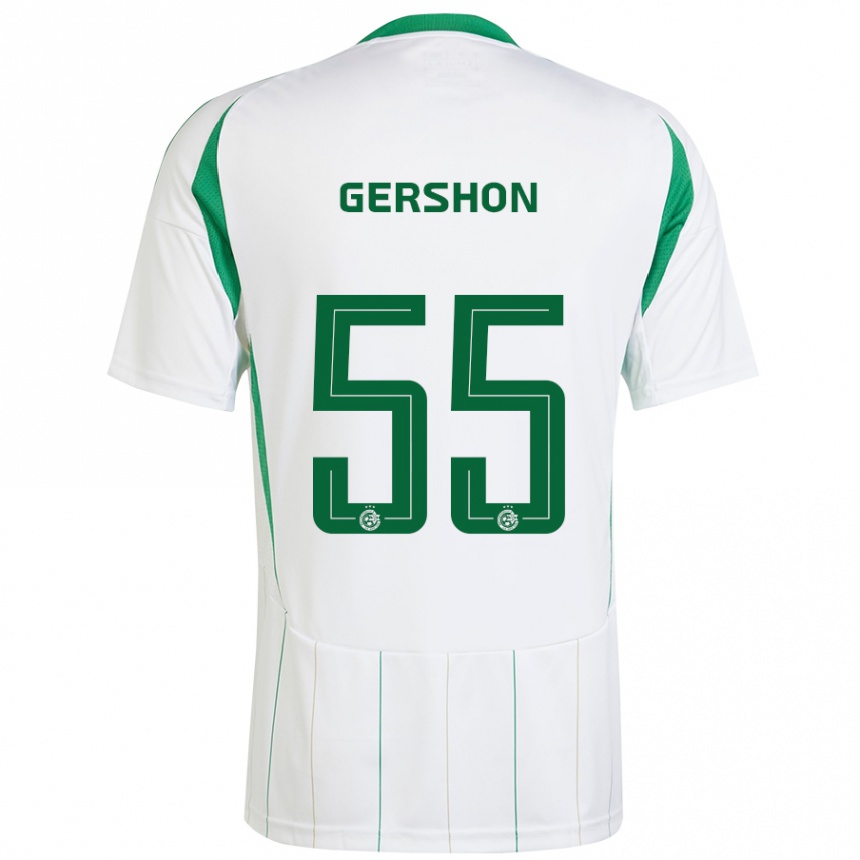 Enfant Football Maillot Rami Gershon #55 Blanc Vert Tenues Extérieur 2024/25 Canada