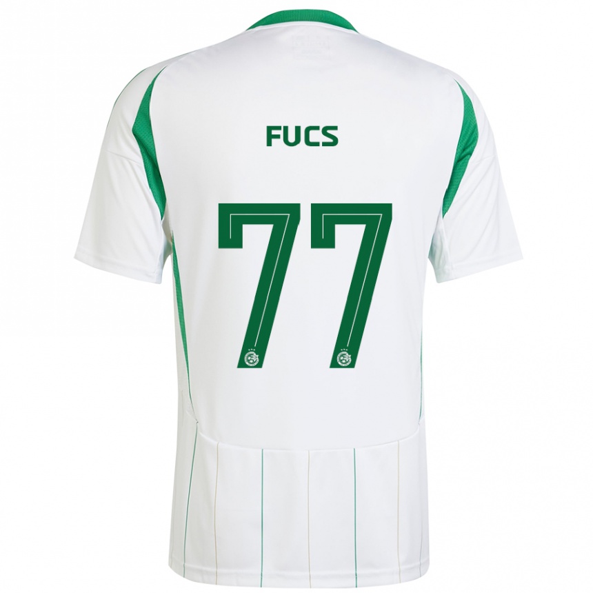 Enfant Football Maillot Roee Fucs #77 Blanc Vert Tenues Extérieur 2024/25 Canada