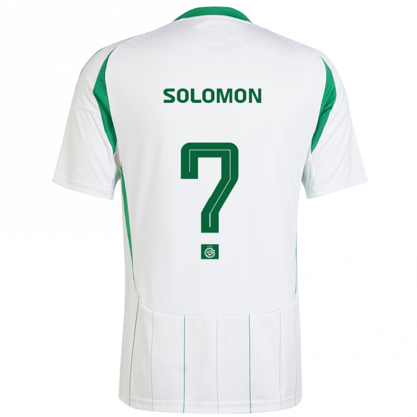 Enfant Football Maillot Itay Solomon #0 Blanc Vert Tenues Extérieur 2024/25 Canada