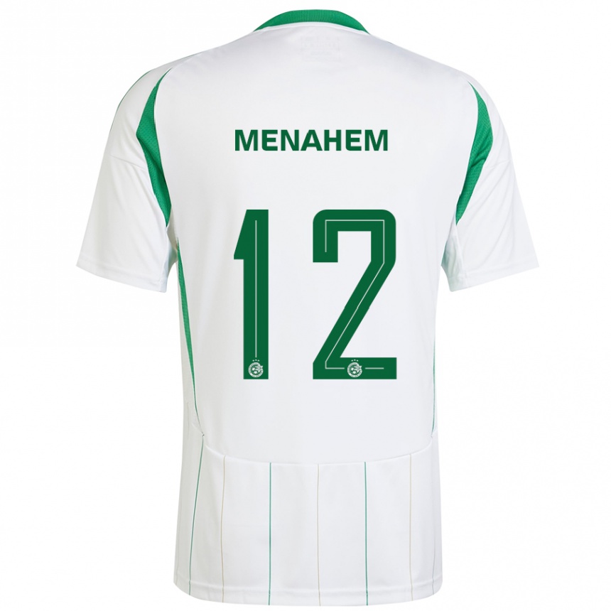 Kids Football Sun Menahem #12 White Green Away Jersey 2024/25 T-Shirt Canada