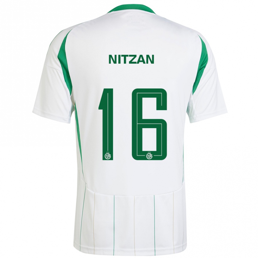 Enfant Football Maillot Itamar Nitzan #16 Blanc Vert Tenues Extérieur 2024/25 Canada