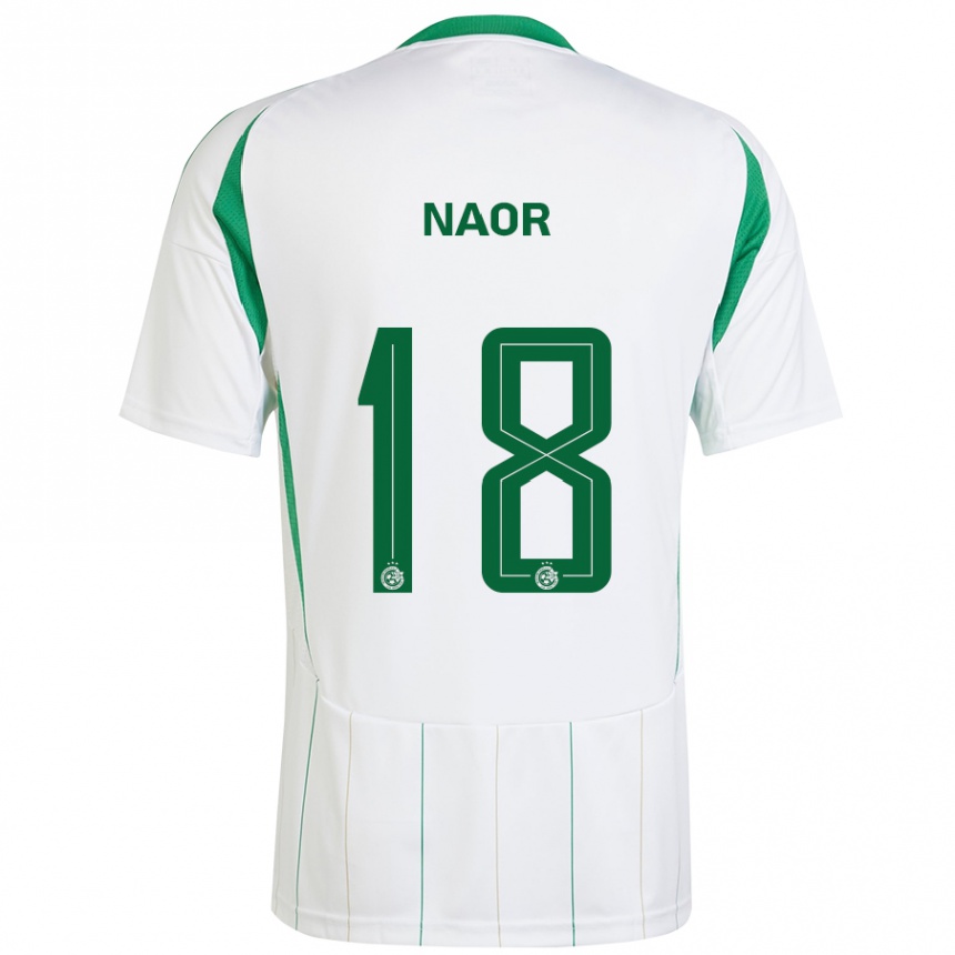 Enfant Football Maillot Goni Naor #18 Blanc Vert Tenues Extérieur 2024/25 Canada