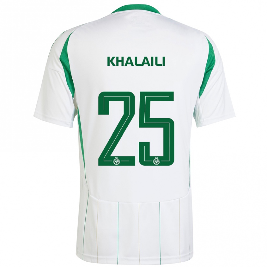 Enfant Football Maillot Anan Khalaili #25 Blanc Vert Tenues Extérieur 2024/25 Canada